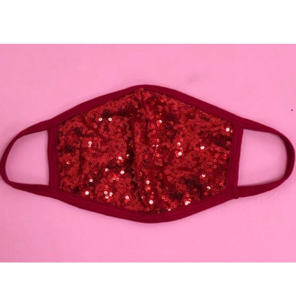 Red sequin mask